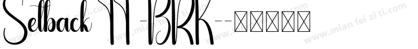 Setback TT -BRK-字体转换